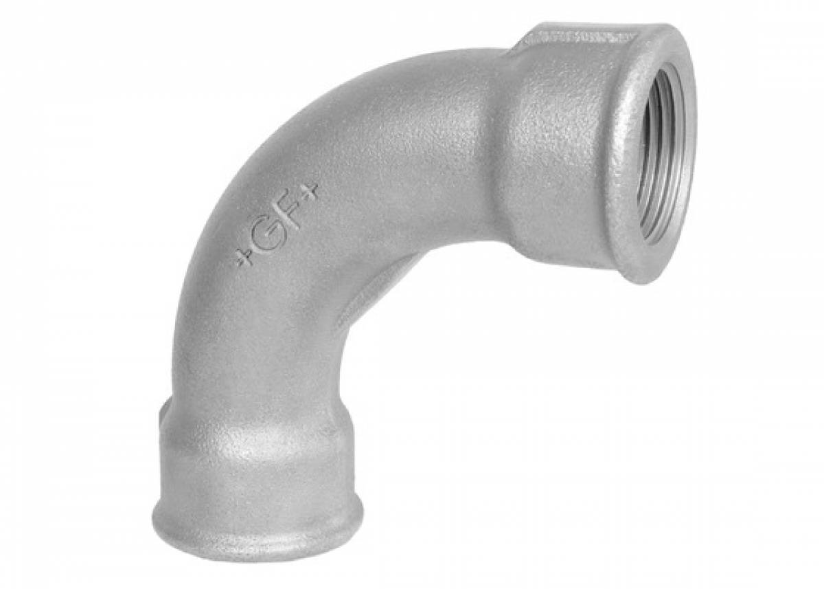 GF Draadfitting zwart lange bocht bi x bi (nr. 2)