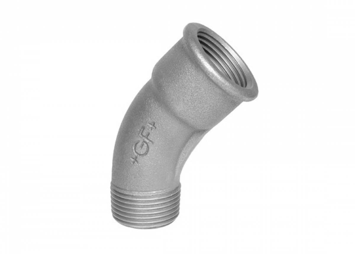 GF Draadfitting zwart bocht 45gr bi x bui (nr. 40)