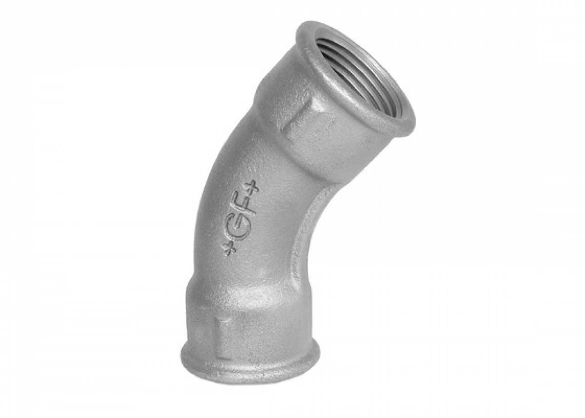 GF Draadfitting zwart bocht 45gr bi x bi (nr. 41)