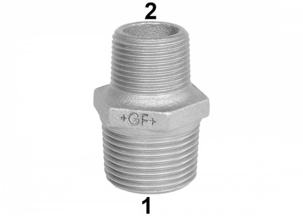 GF Draadfitting zwart dubbele verloopnippel bui x bui (nr. 245)