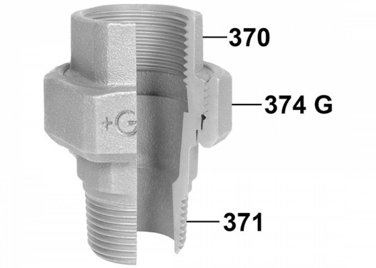 GF Draadfitting zwart 3-delige koppeling vlak bi x bui (nr. 331)