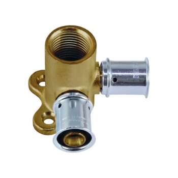 Multitubo Haaks Doorlus Muurplaat (messing, vertind)