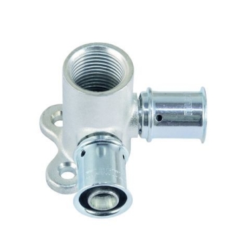 Multitubo Haaks Doorlus Muurplaat (vertind)