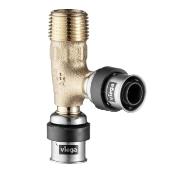 VN730444000 Viega Smartpress T-Stuk 1/2x16x16 (bu.dr. x pers, kiwa, brons)