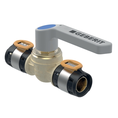 GN619857001 Geberit FlowFit Kogelkraan 75mm (brons, 2x pers, grijze hendel)