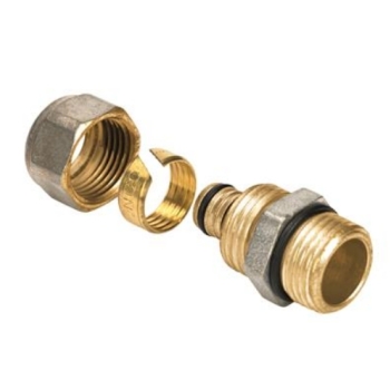 81028830002 Henco Knel Puntstuk 14x3/8 (messing, knel x bu.dr. vernikkeld)