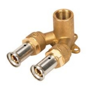 81028820158 Henco Doorstr. Muurplaat 'U' 26x1/2x26 (messing, pers x bi.dr. H=40)