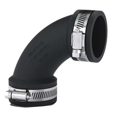 IC40QLZ03800 Fernco Koppeling Bocht 40-30mm (PVC, zwart, 38L)