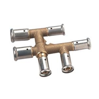 81028820123 Henco Kruisstuk 16x16x20 (messing, 6x pers)