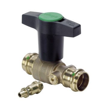 Viega Easytop Kogelkraan (pers, brons met aftap)