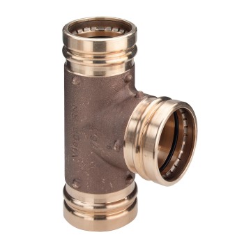 VN350628000 Viega Sanpress XL T-stuk 76,1mm (brons, 3x pers)