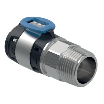 61947122100 Geberit FlowFit Puntstuk CV 20x1/2 (pers x bu.dr. vernikkeld messing)